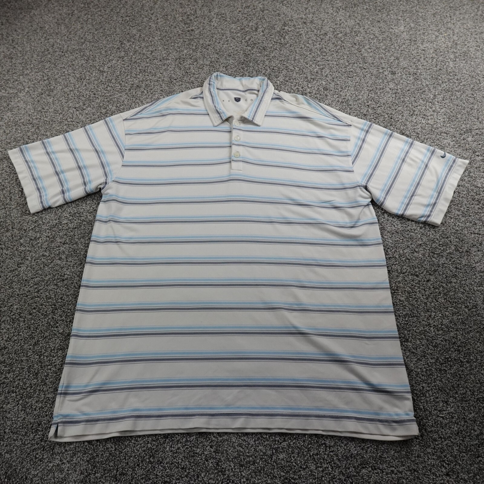 Nike Polo Shirt Mens Xl White Golf Drifit Uv Swoosh Lightweight Performance Flex